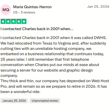 Trustpilot review from Maria